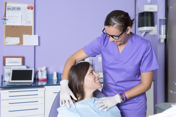 patient at dentist office get an extraction