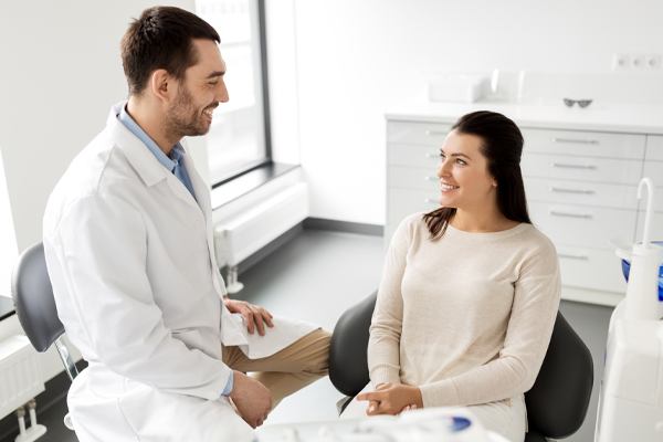 patient getting general dentistry at dentist office