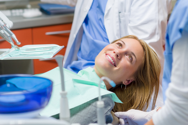 woman in dental chair